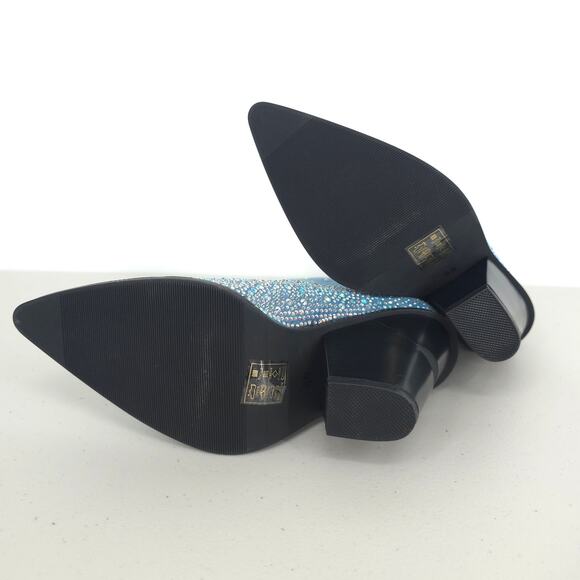 Azalea Wang Soulard Denim Western Rhinestone Booties Size 8.5 - Picture 13 of 16